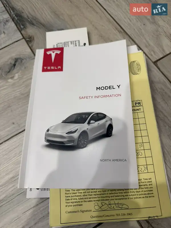 Внедорожник / Кроссовер Tesla Model Y 2024 в Киеве документ 2 фото Внедорожник / Кроссовер Tesla Model Y 2024 в Киеве документ