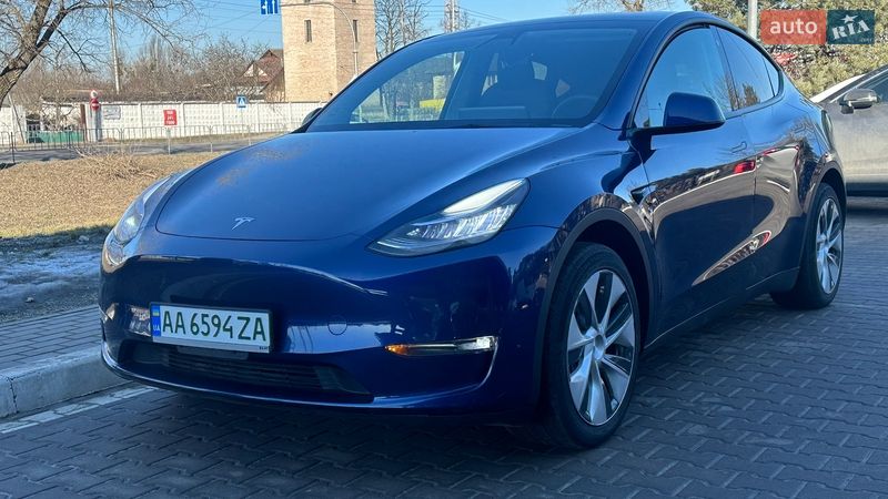 2021 Tesla Model Y, VIN 5YJYGDEE9MF265081:plate — фото 1 (autoria)
