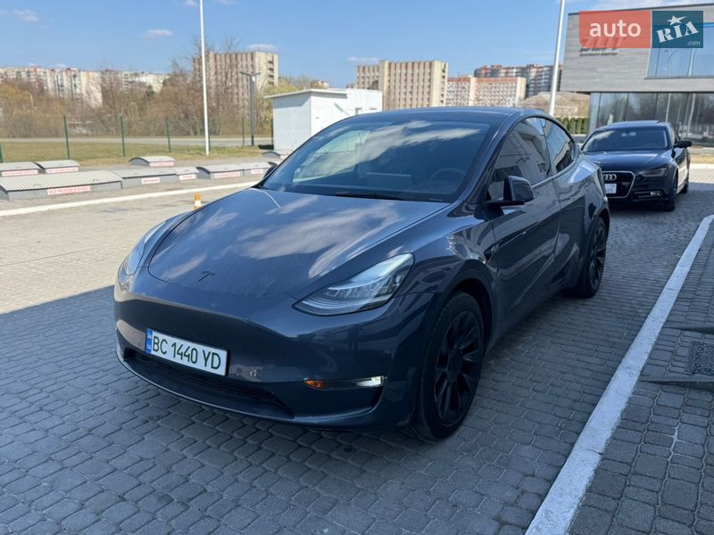 2021 Tesla Model Y, VIN 5YJYGDEE6MF148428:plate — фото 1 (autoria)