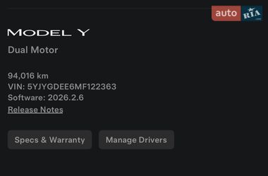 Внедорожник / Кроссовер Tesla Model Y 2021 в Виннице