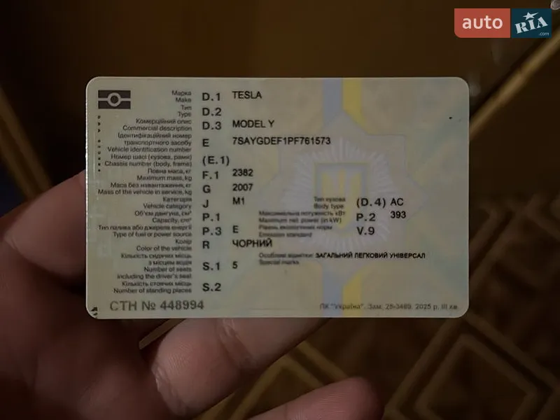 Позашляховик / Кросовер Tesla Model Y 2023 в Дніпрі документ