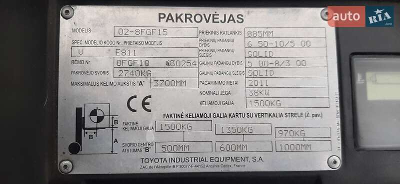 Вилочный погрузчик Toyota 02-8FGF15 2011 в Радехове