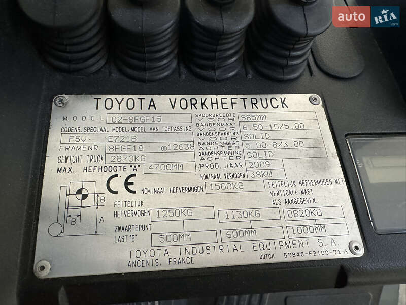 Вилочный погрузчик Toyota 02-8FGF15 2009 в Львове