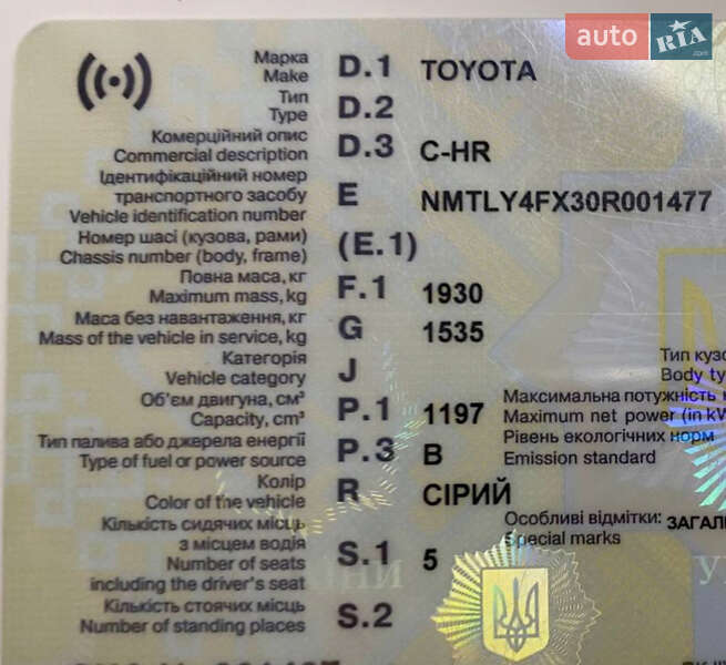 Позашляховик / Кросовер Toyota C-HR 2016 в Одесі