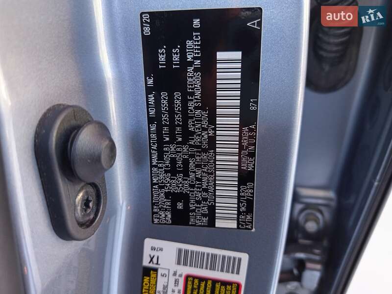 Внедорожник / Кроссовер Toyota Highlander 2020 в Одессе фото 67 Внедорожник / Кроссовер Toyota Highlander 2020 в Одессе