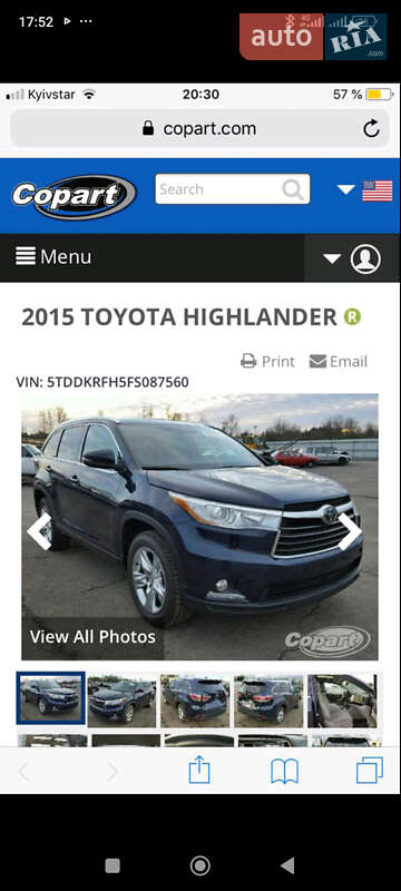 Позашляховик / Кросовер Toyota Highlander 2015 в Переяславі