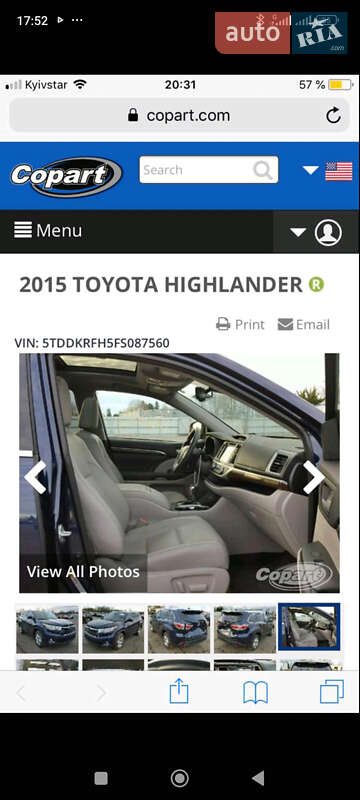Позашляховик / Кросовер Toyota Highlander 2015 в Переяславі