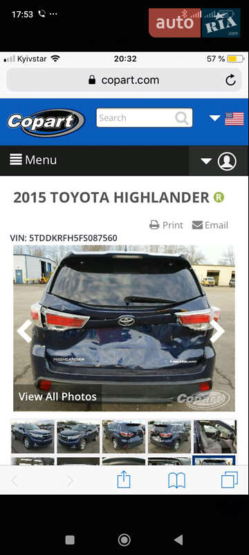 Позашляховик / Кросовер Toyota Highlander 2015 в Переяславі