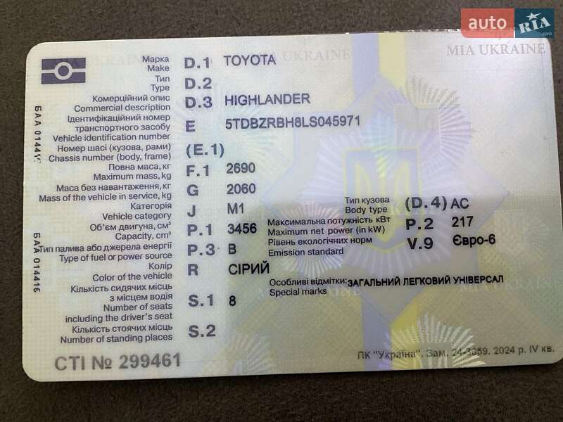 Внедорожник / Кроссовер Toyota Highlander 2020 в Шишаки