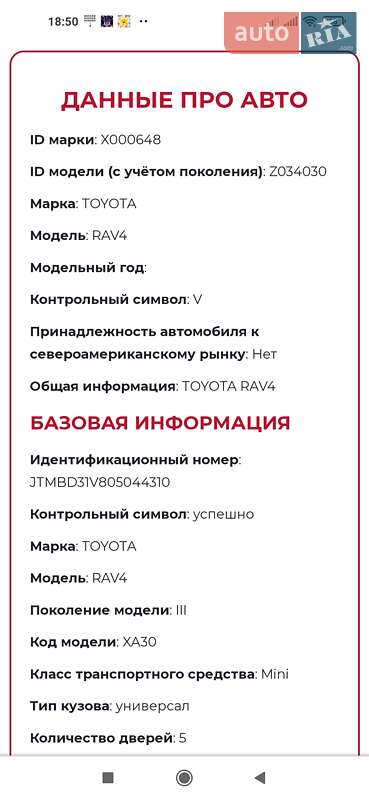 Внедорожник / Кроссовер Toyota RAV4 2006 в Одессе