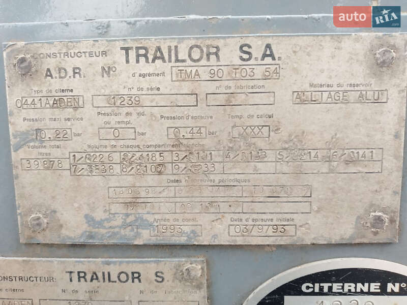 Цистерна полуприцеп Trailor S 1993 в Черновцах