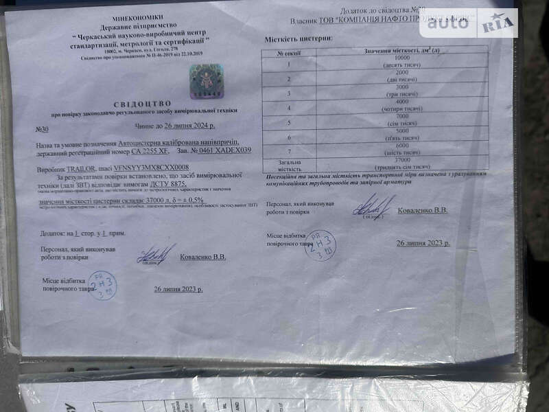 Цистерна напівпричіп Trailor SYY3CX 2008 в Черкасах