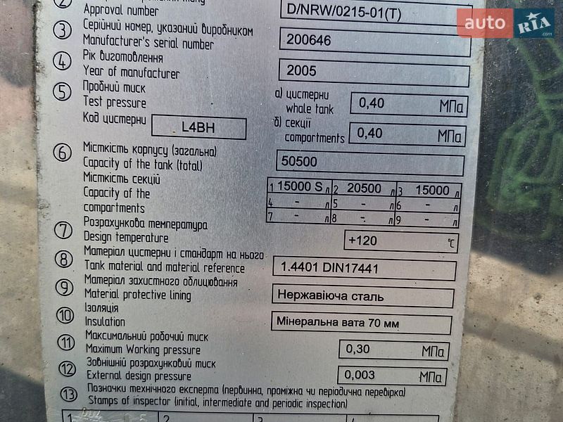 Цистерна полуприцеп Van Hool 3D0011 2005 в Киеве фото 9 Цистерна полуприцеп Van Hool 3D0011 2005 в Киеве