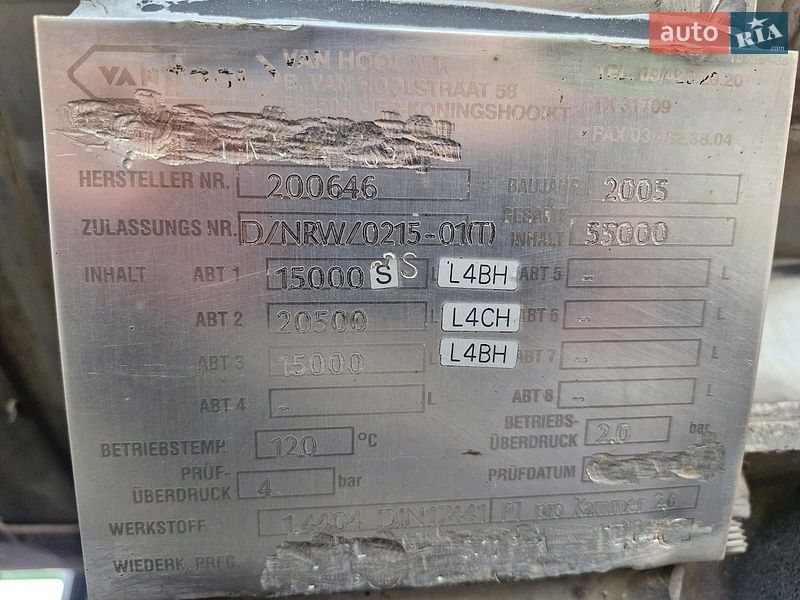 Цистерна полуприцеп Van Hool 3D0011 2005 в Киеве фото 18 Цистерна полуприцеп Van Hool 3D0011 2005 в Киеве