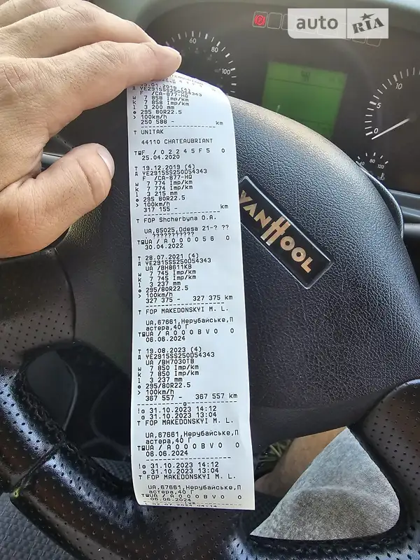 Туристический / Междугородний автобус Van Hool Acron 2012 в Одессе документ