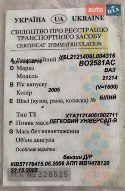 Внедорожник / Кроссовер ВАЗ 21214 / 4x4 2005 в 