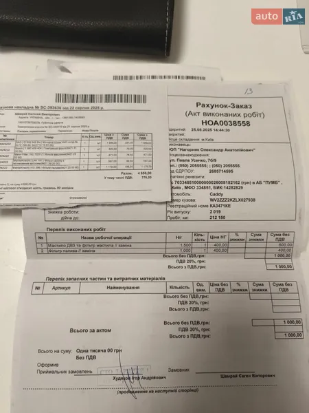 Минивэн Volkswagen Caddy 2019 в Киеве документ