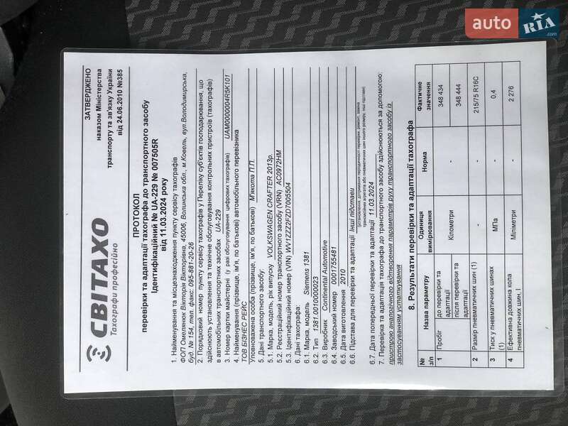 Грузовой фургон Volkswagen Crafter 2013 в Ковеле