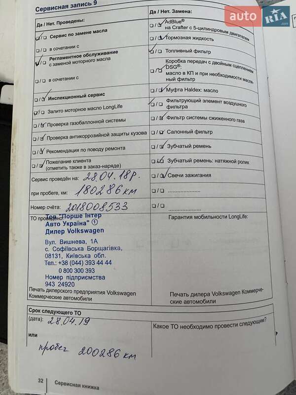 Грузовой фургон Volkswagen Crafter 2012 в Киеве