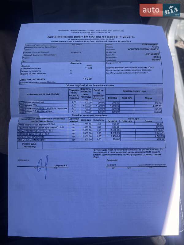 Хетчбек Volkswagen Golf 2013 в Харкові