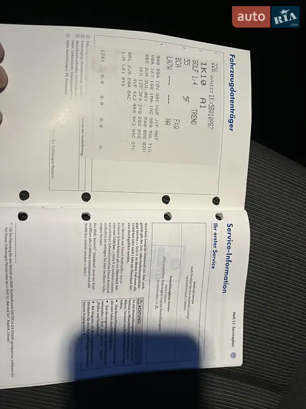 Хетчбек Volkswagen Golf 2004 в Охтирці документ