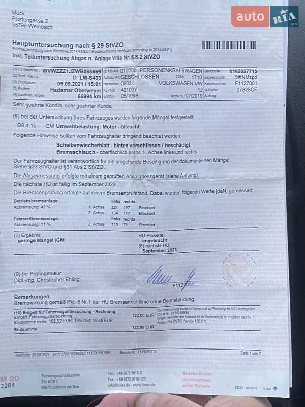 Хетчбек Volkswagen Golf 1998 в Івано-Франківську