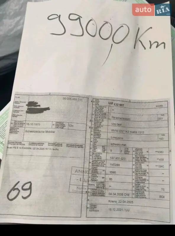 Хетчбек Volkswagen Golf 2006 в Рівному документ