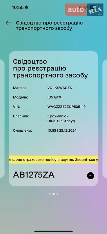 Позашляховик / Кросовер Volkswagen ID.5 2022 в Вінниці документ