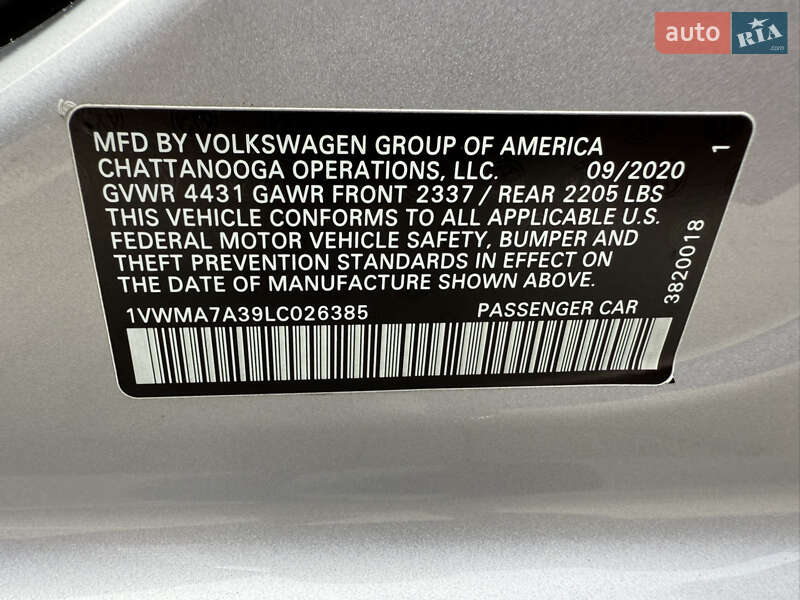 Седан Volkswagen Passat 2020 в Житомирі