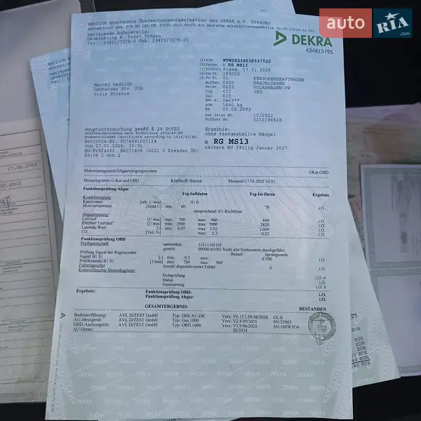 Седан Volkswagen Passat 2003 в Виннице документ 6 фото Седан Volkswagen Passat 2003 в Виннице документ