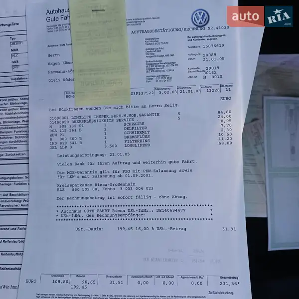 Седан Volkswagen Passat 2003 в Виннице документ 10 фото Седан Volkswagen Passat 2003 в Виннице документ