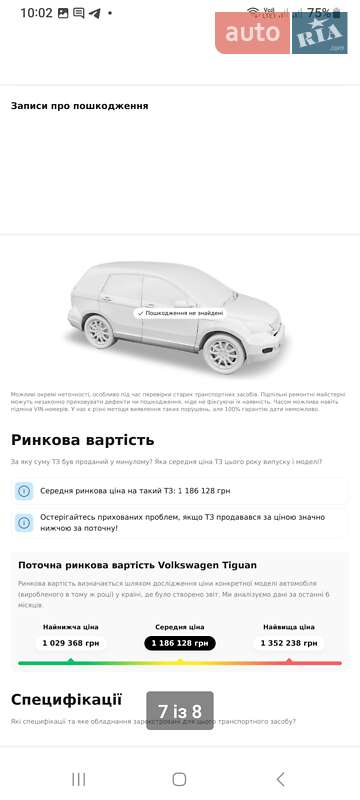 Внедорожник / Кроссовер Volkswagen Tiguan 2018 в Софиевке