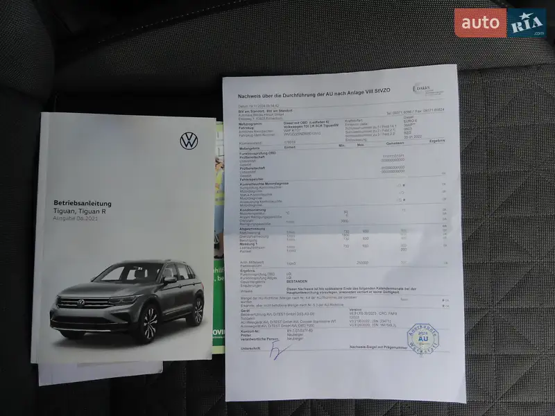 Позашляховик / Кросовер Volkswagen Tiguan 2022 в Луцьку документ