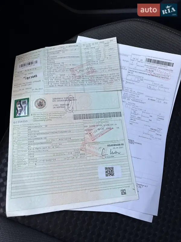 Позашляховик / Кросовер Volkswagen Tiguan 2021 в Львові документ 2 фото Позашляховик / Кросовер Volkswagen Tiguan 2021 в Львові документ