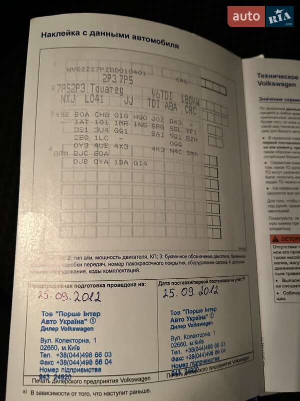 Внедорожник / Кроссовер Volkswagen Touareg 2012 в Днепре фото 2 Внедорожник / Кроссовер Volkswagen Touareg 2012 в Днепре