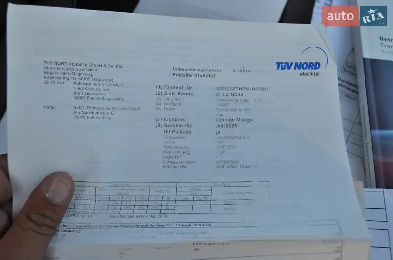 Грузовой фургон Volkswagen Transporter 2021 в Киеве документ