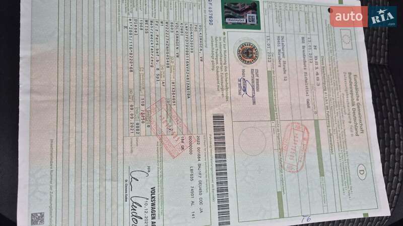 Мінівен Volkswagen Transporter 2022 в Бердичеві