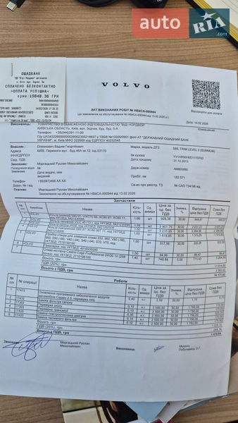 Седан Volvo S80 2013 в Києві документ