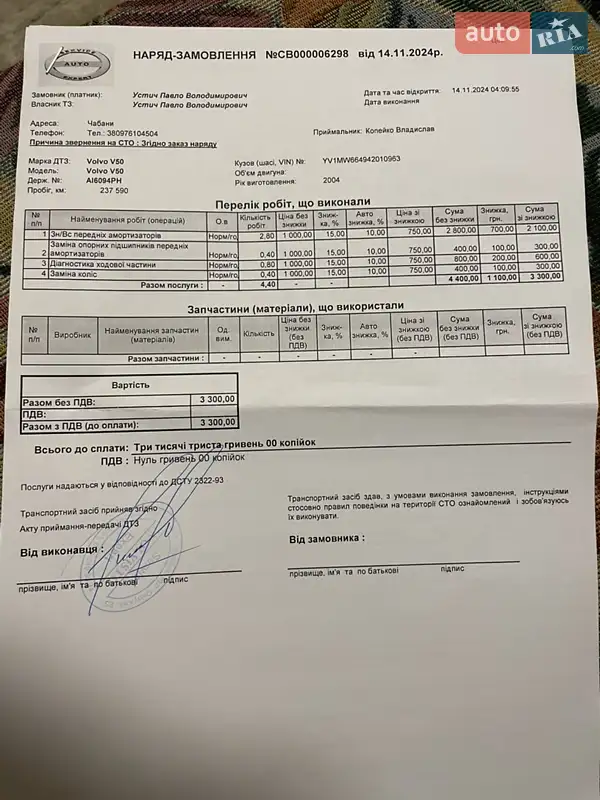Универсал Volvo V50 2004 в Киеве документ