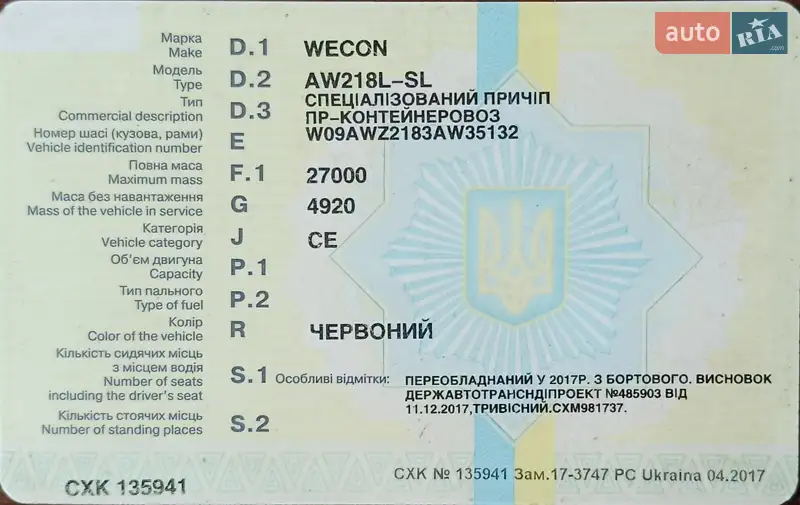 Контейнеровоз Wecon AW 2003 в Олександрії документ 2 фото Контейнеровоз Wecon AW 2003 в Олександрії документ