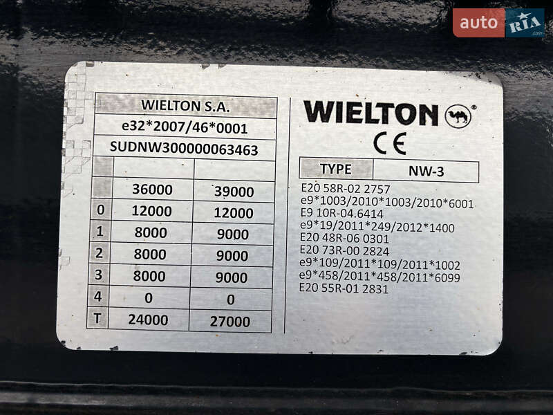 Зерновоз - напівпричіп Wielton NW 2017 в Чинадієвому