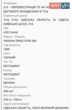 Мотоцикл Круизер Yamaha Drag Star 400 1999 в Великом Дальнике