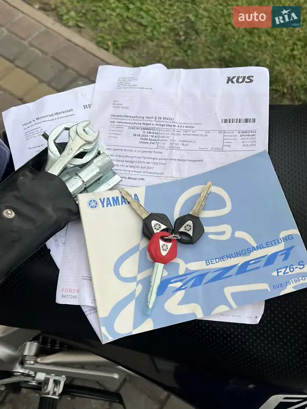 Мотоцикл Спорт-туризм Yamaha FZ6 S 2004 в Буске документ 2 фото Мотоцикл Спорт-туризм Yamaha FZ6 S 2004 в Буске документ