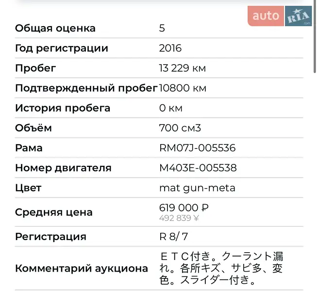 Мотоцикл Без обтекателей (Naked bike) Yamaha MT-07 2016 в Сновске документ