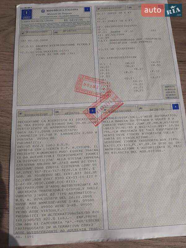 Цистерна полуприцеп Zorzi 36S 2008 в Виннице