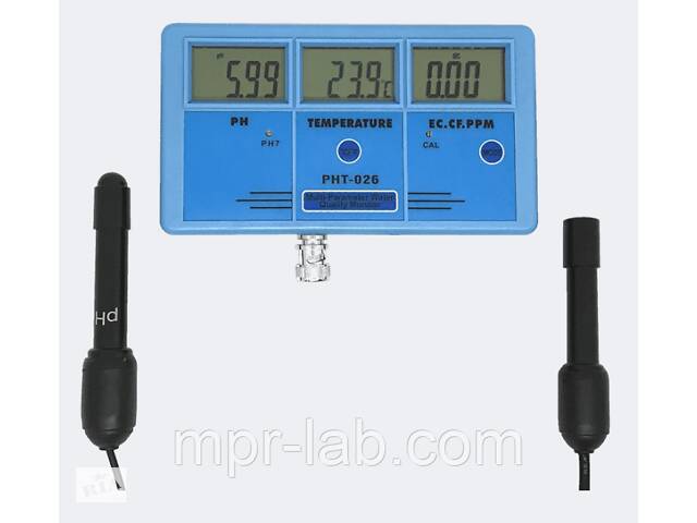 Стационарный комбинированный монитор РН-026 pH, EC, CF, TDS, Temp - monitor