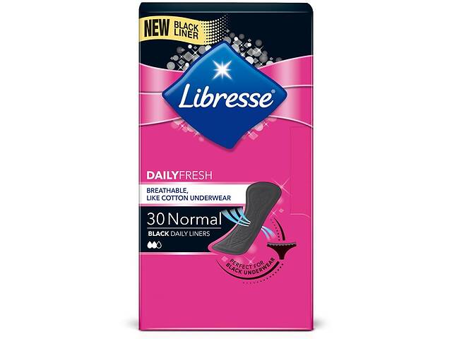 купить бу Ежедневные гигиенические прокладки Libresse Daily Fresh Normal Black, 30 шт в Киеве купить бу Ежедневные гигиенические прокладки Libresse Daily Fresh Normal Black, 30 шт в Киеве