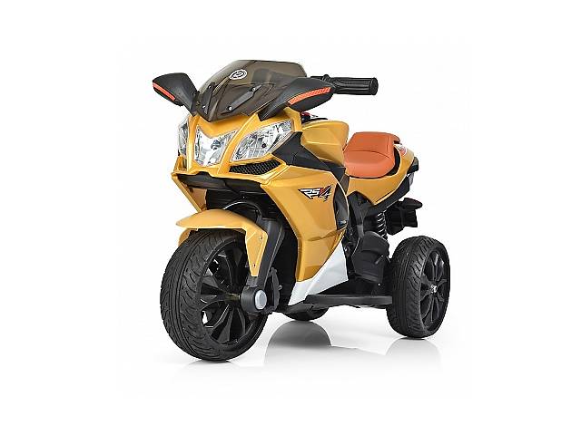Детский мотоцикл M 3912 EL-13, кожаное сиденье,золотой