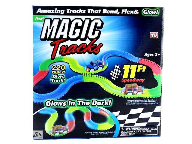 Гоночный автотрек конструктор. Меджик трек Toy Magic Track 220 деталей