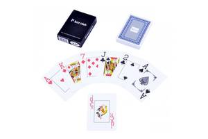 Пластиковые карты покера PlayGame Poker Club IG-6010, 54 шт. (синий)